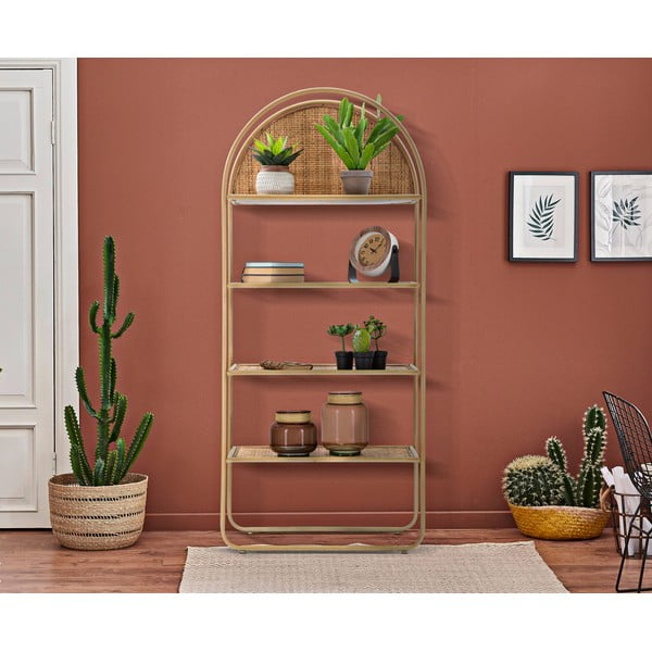 Natúr színű fém könyvespolc 80x180 cm Panama – Mauro Ferretti-image-1