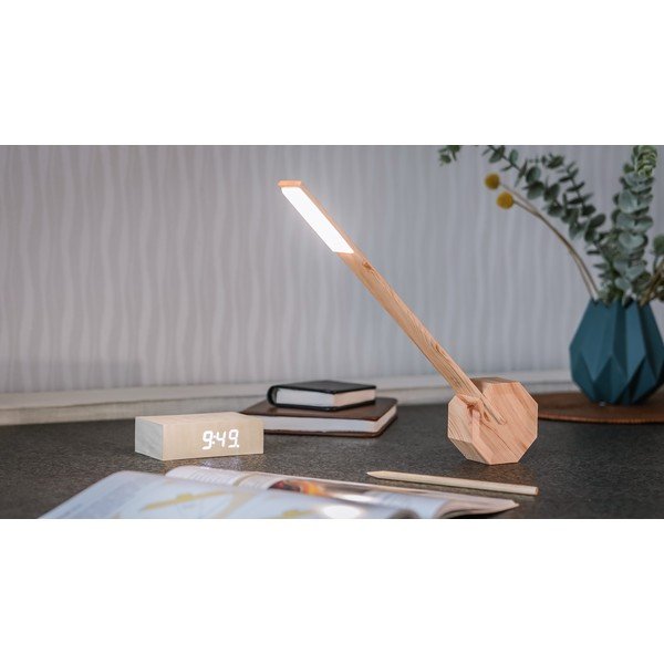 Világosbarna LED asztali lámpa (magasság 38 cm) Octagon One – Gingko-image-4