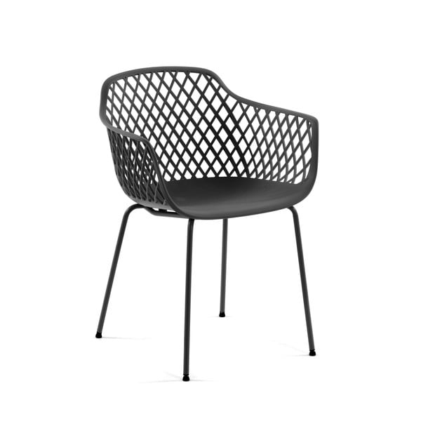 Sötétszürke fém kerti szék Quinn – Kave Home