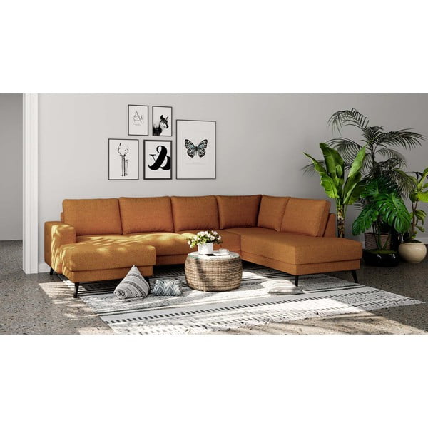 Narancssárga sarokkanapé (jobb oldali) Fynn – Ghado-image-1