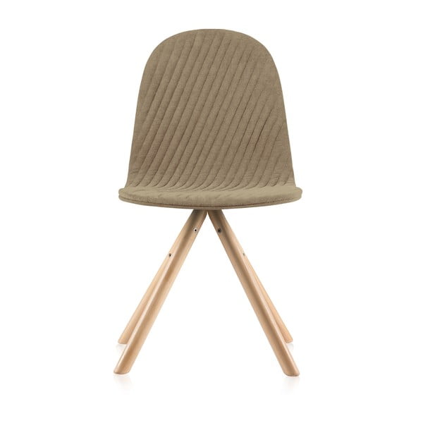 Mannequin Stripe bézs szék, natúr lábakkal - Iker
