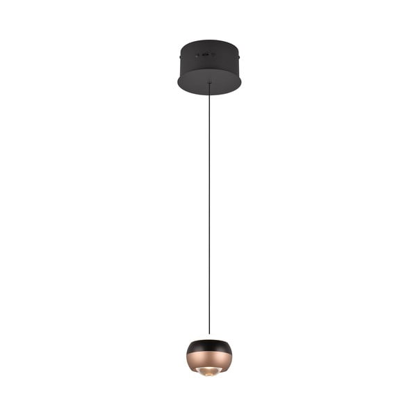 Fekete-rézszínű LED függőlámpa fém búrával ø 15,5 cm Orbit – Trio Select
