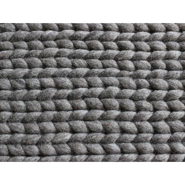 Braided Rugs dióbarna kötött gyapjúszőnyeg, 170 x 240 cm - Wooldot-image-3