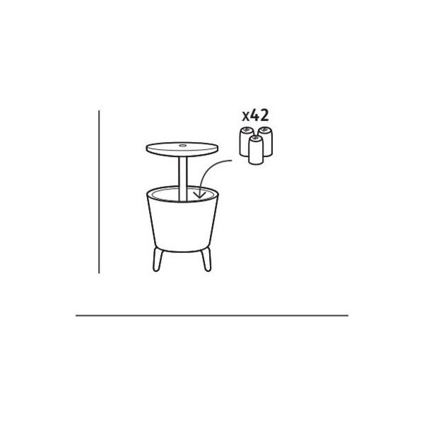 Műanyag kerek kerti asztal jégtartóval ø 49,5 cm Cool – Keter-image-4