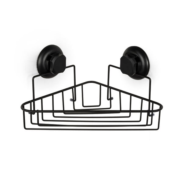 Bestlock Black Corner Rack 1 Shelf fekete öntapadós fürdőszobai fali sarokpolc - Compactor-image-4