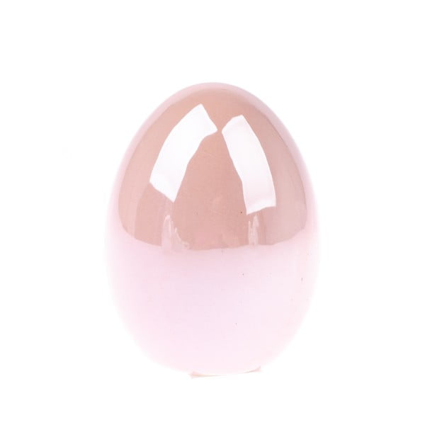 Easter Deco rózsaszín kerámia tojás, magasság 8 cm - Dakls