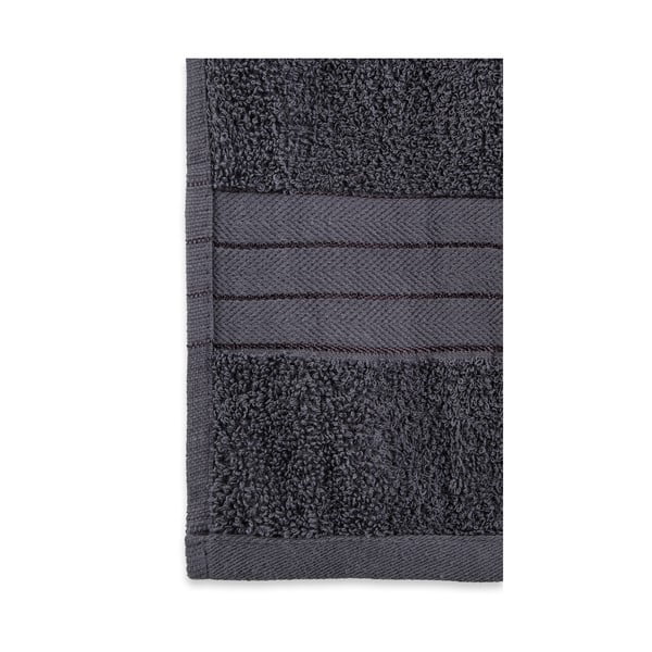 Antracitszürke frottír pamut fürdőlepedő szett 2 db-os 70x140 cm – Good Morning-image-1