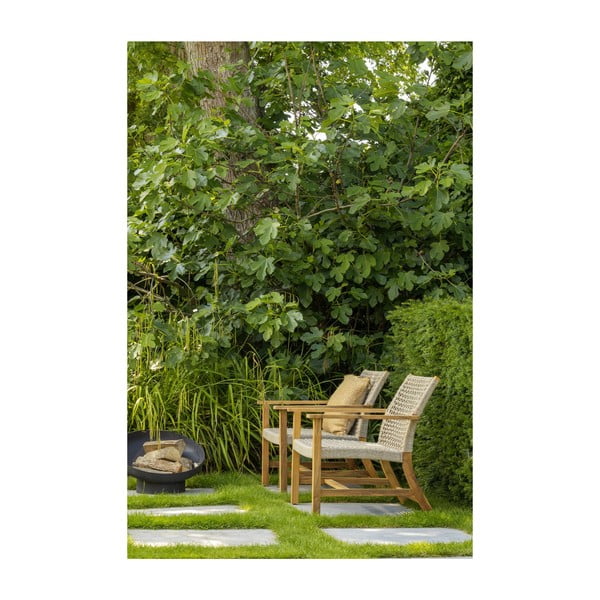 Bézs-natúr színű tömörfa kerti fotel Copper – Exotan-image-2