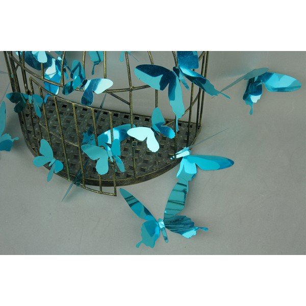 Butterflies 12 db-os kék 3D falmatrica szett - Ambiance-image-3
