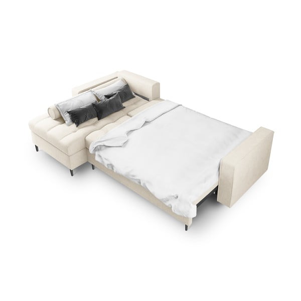 Santo világosbézs kinyitható sarokkanapé, bal oldali - Milo Casa-image-4