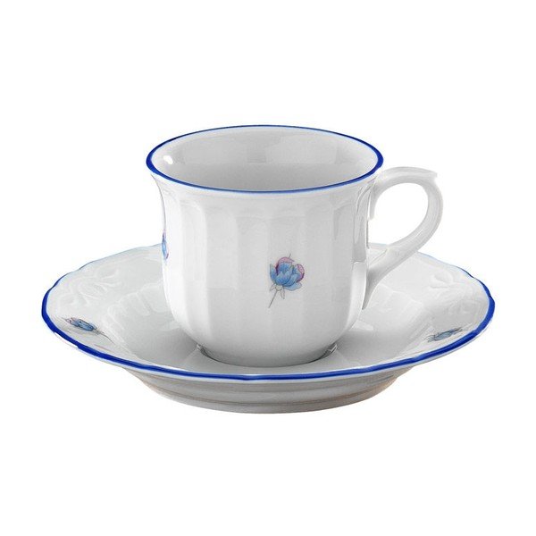 Waves Lina 6 darabos porcelán csésze- és csészealj készlet, 80 ml - Kutahya