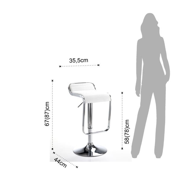 Fehér-ezüstszínű bárszék 67 cm Snappy – Tomasucci-image-4