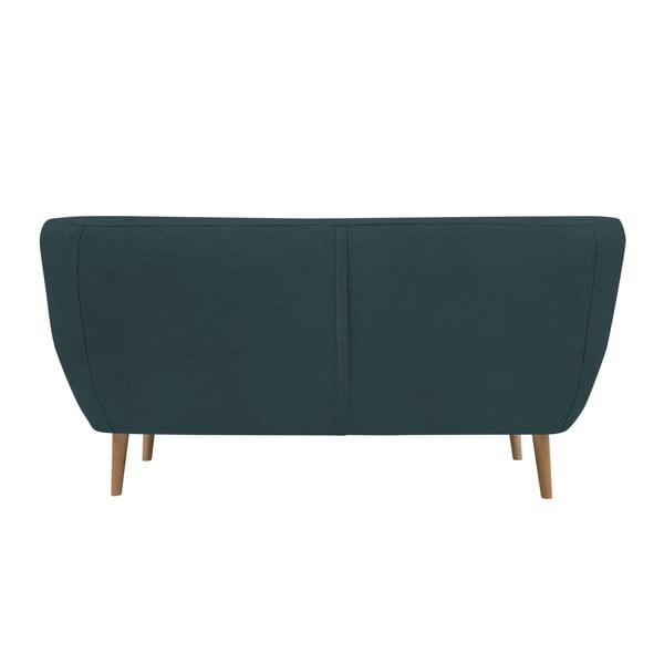 Sicile sötétkék 2 személyes kanapé világos lábakkal - Mazzini Sofas-image-1
