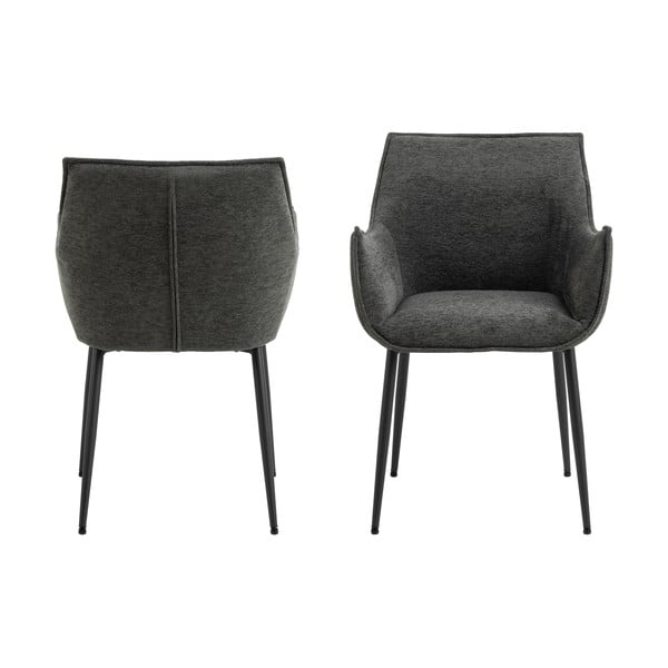 Sötétszürke kárpitozott étkezőfotel Bonita – Actona-image-4