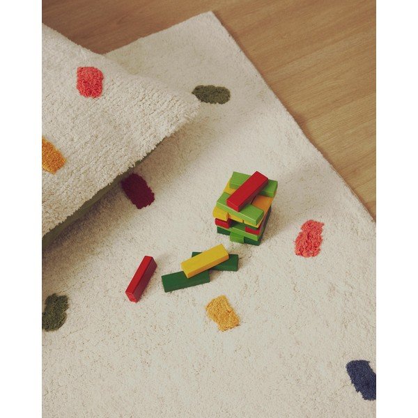 Krémszínű pamut gyerek szőnyeg 150x200 cm Epifania – Kave Home-image-1