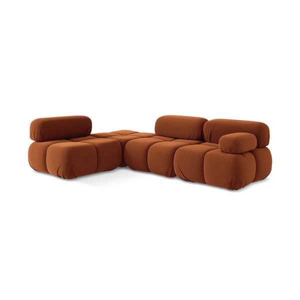 Narancssárga bársony moduláris sarokkanapé (bal oldali) Lokua – Makamii-image-3