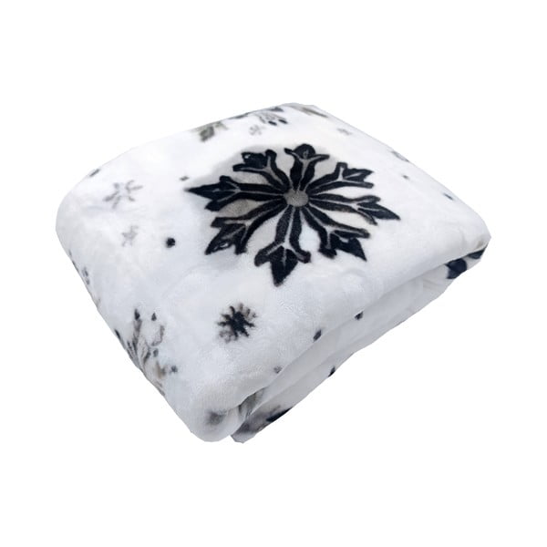 Fehér mikroplüss takaró karácsonyi mintával 150x200 cm Nord Flake – My House-image-1