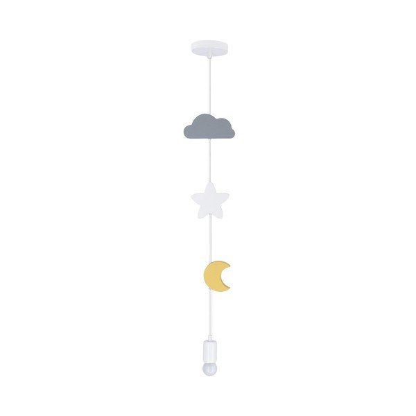 Sárga-világoskék függőlámpa textil búrával Single – Candellux Lighting