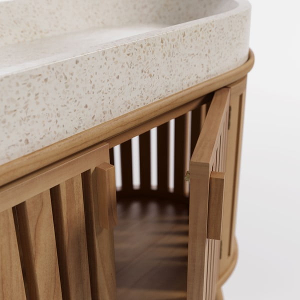 Rokia teakfa mosdókagylós szekrény - Kave Home-image-1