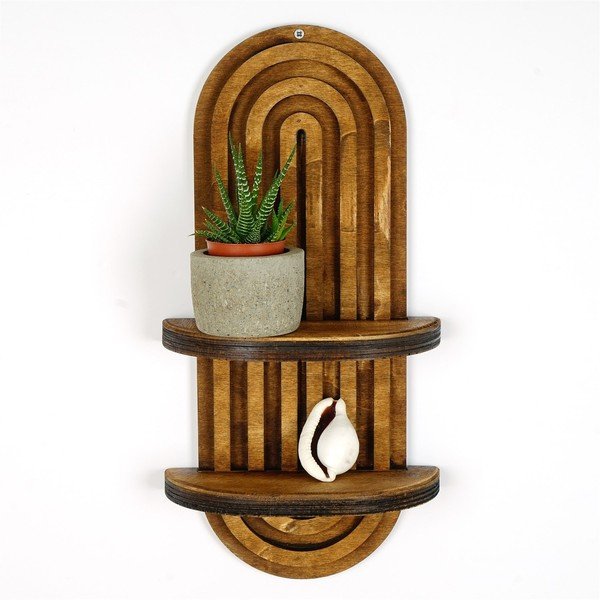 Barna többszintes fali polc 40 cm Raf – Kalune Design-image-4