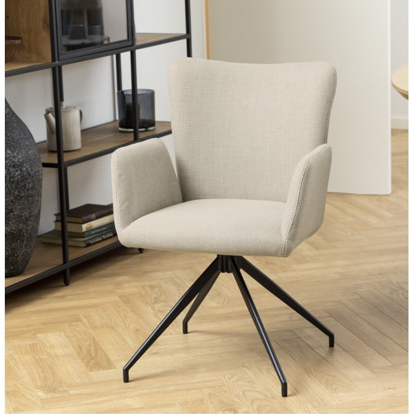 Bézs kárpitozott karfás étkezőfotel szett 2 db-os Laura – Actona-image-1