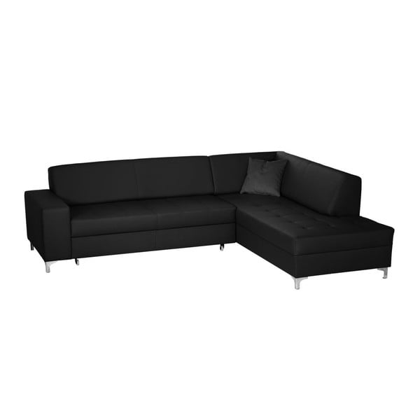 Fioravanti fekete kihúzható kanapé, jobb oldali kivitel - Florenzzi