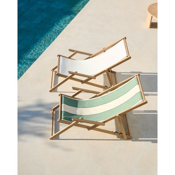 Zöld tömörfa kerti napozóágy Vilara – Kave Home-image-2