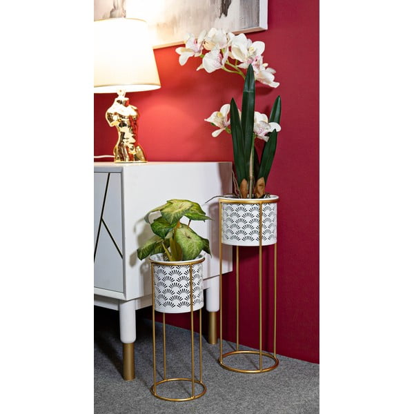 Fém virágtartó állvány szett 2 db-os ø 17 cm (magasság 46 cm) Whity – Mauro Ferretti-image-1