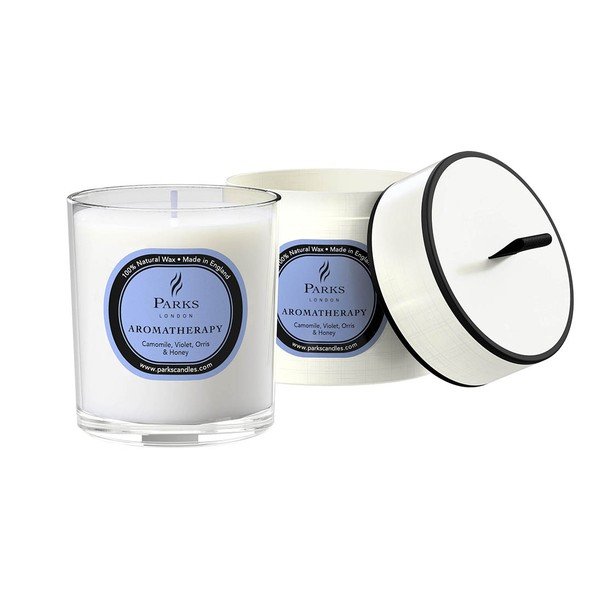 Aromatherapy ibolya, kamilla és mézillatú gyertya, égési idő 50 óra - Parks Candles London-image-1