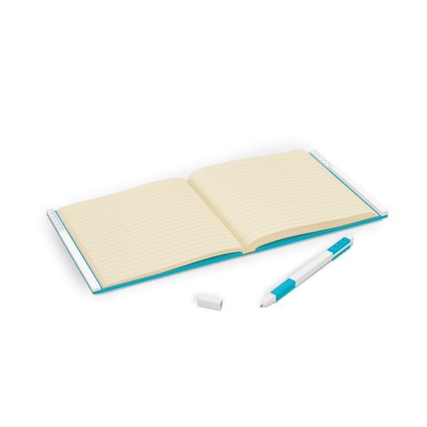 Türkiz négyszögletes jegyzetfüzet zselés tollal, 15,9 x 15,9 cm - LEGO®-image-1