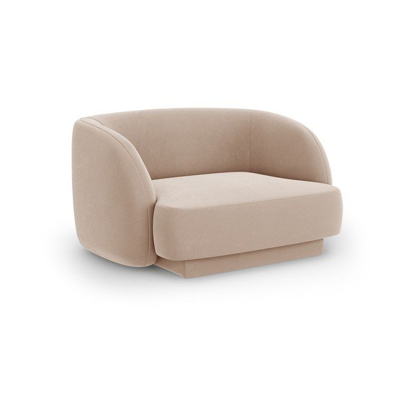 Bézs bársony fotel Miley – Micadoni Home