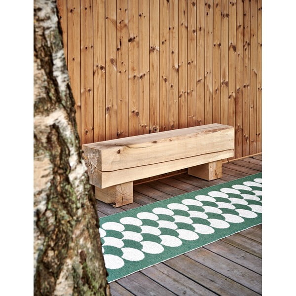 Zöld-krémszínű kültéri-beltéri futószőnyeg 70x250 cm Poppy Oregano – Pappelina-image-3