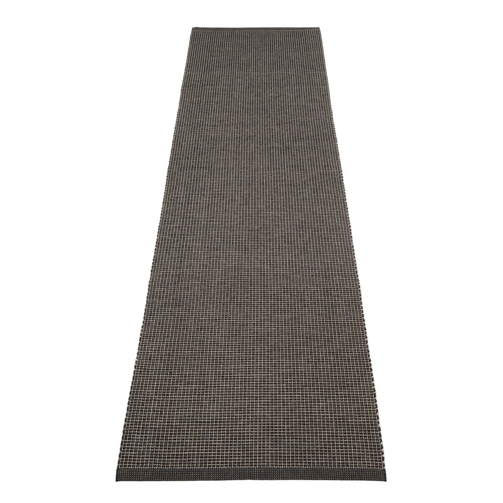 Antracitszürke kültéri-beltéri futószőnyeg 70x300 cm Emm Black Linen Pappelina