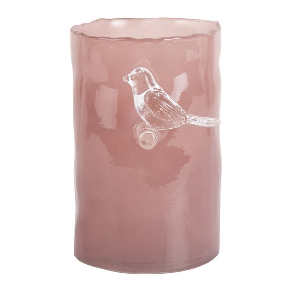 Rózsaszín üveg váza (magasság 15 cm) Bird On Branch – PT LIVING