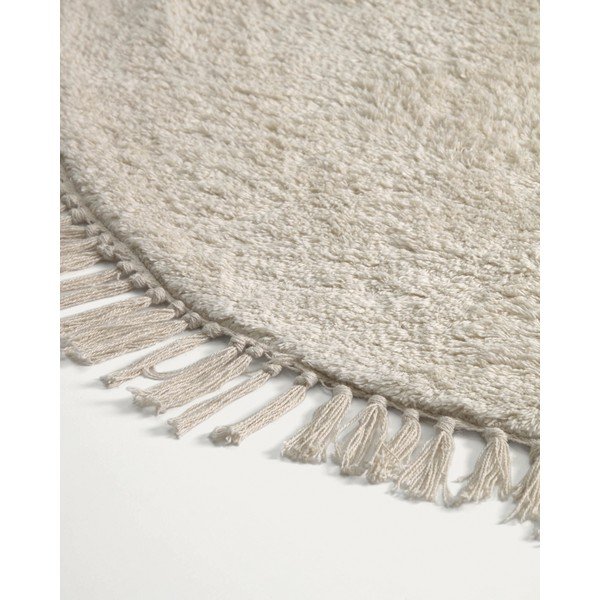 Krémszínű pamut gyerek szőnyeg ø100 cm Orwen – Kave Home-image-3