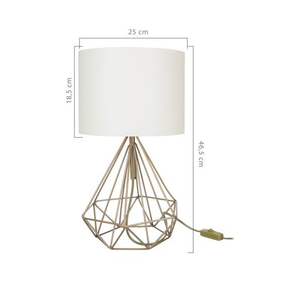 Krémszínű-aranyszínű asztali lámpa textil búrával (magasság 46,5 cm) Pena – Squid Lighting-image-2