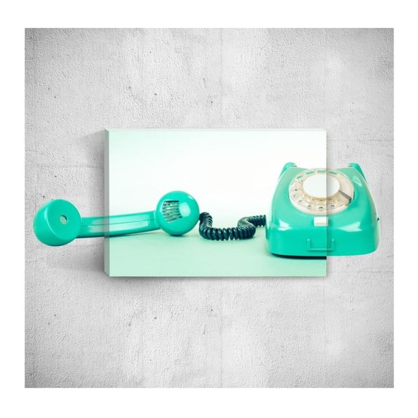 Turquoise Telephone 3D fali kép, 40 x 60 cm - Mosticx