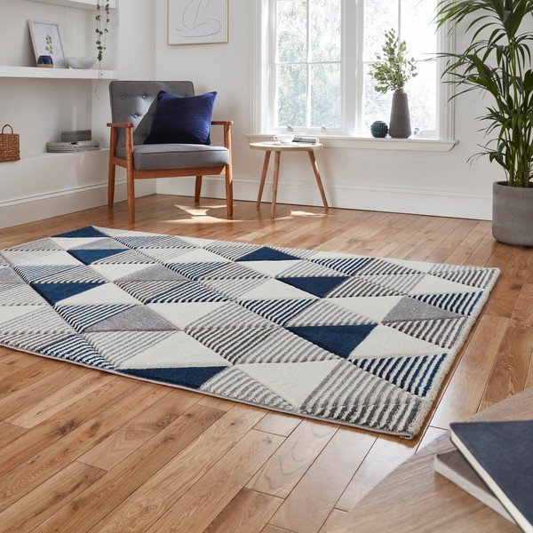 Brooklyn Geo kék-szürke szőnyeg, 160 x 220 cm - Think Rugs-image-2