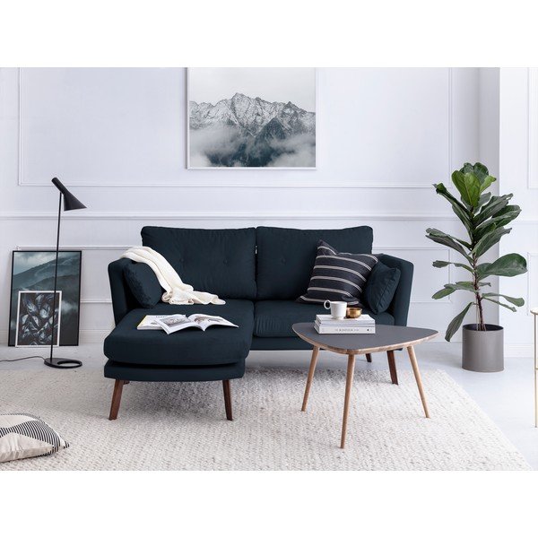 Elena sötétkék háromszemélyes kanapé, bal oldali fekvőfotellel - Mazzini Sofas-image-1