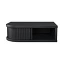 Fekete éjjeliszekrény tölgyfa dekorral Farsta – Woodman