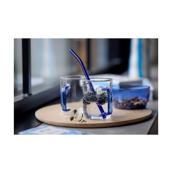 Üveg szívószál készlet tisztítókefével, 4 db-os – Lyngby Glas-image-1