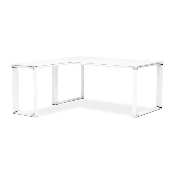 Warner fehér sarok íróasztal fa asztallappal - Kokoon