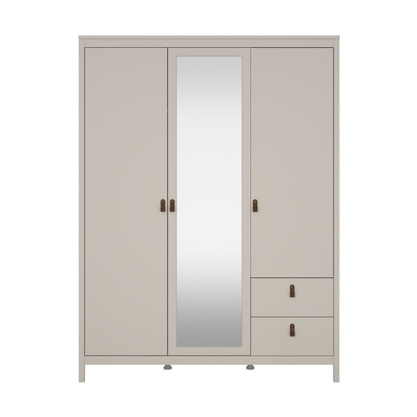 Szürkésbézs ruhásszekrény tükörrel 150x199x58 cm Madrid – Tvilum