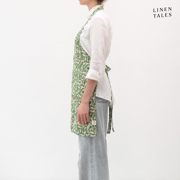 Len kötény Evergreen Damask – Linen Tales-image-2
