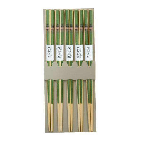 5 pár zöld bambuszpálca - Tokyo Design Studio
