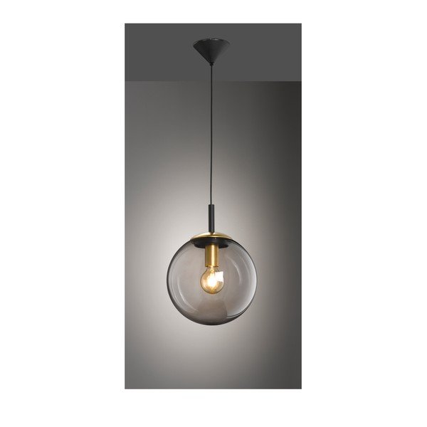 Fekete függőlámpa üveg búrával Dini – Fischer & Honsel-image-1