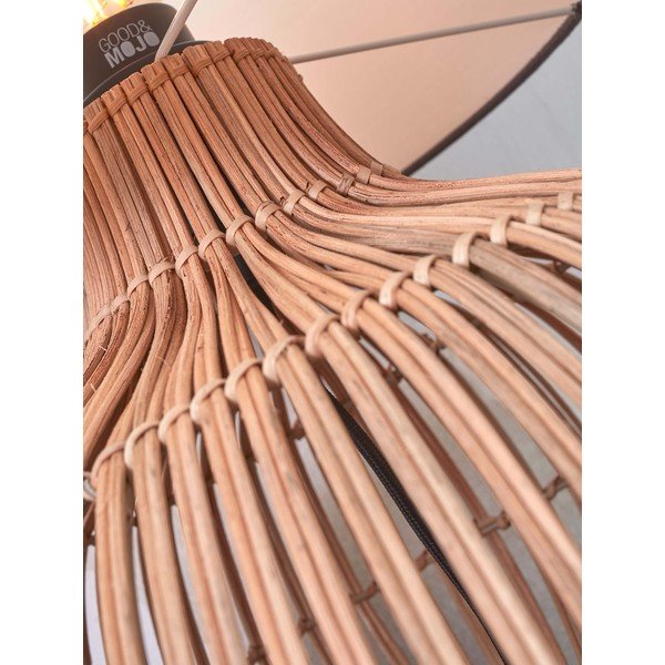 Fekete-natúr színű asztali lámpa textil búrával (magasság 48 cm) Kalahari – Good&Mojo-image-4
