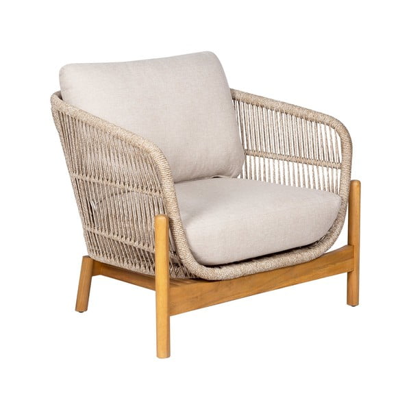 Krémszínű-natúr színű akácfa négyszemélyes kerti lounge szett Terracina – House Nordic-image-2