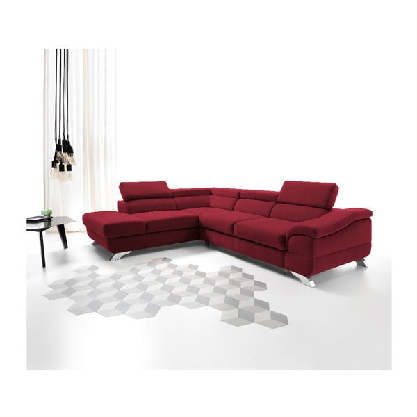 Gamma piros kinyitható sarokkanapé, bal oldali - Windsor & Co Sofas-image-3
