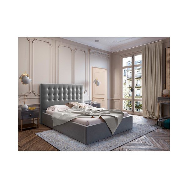 Athena szürke ágytámla bársony kárpittal, 140 x 120 cm - Windsor & Co Sofas-image-3